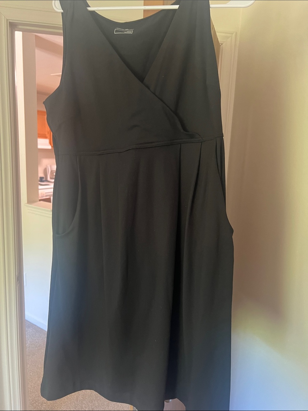 Eddie Bauer Black athletic tank dress with pockets EUC sz L